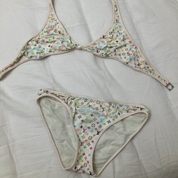 LOUIS VUITTON X Takashi Murakami Vintage LV Logo Monogram Multicolor Bikini Swim - Picture 2 of 13